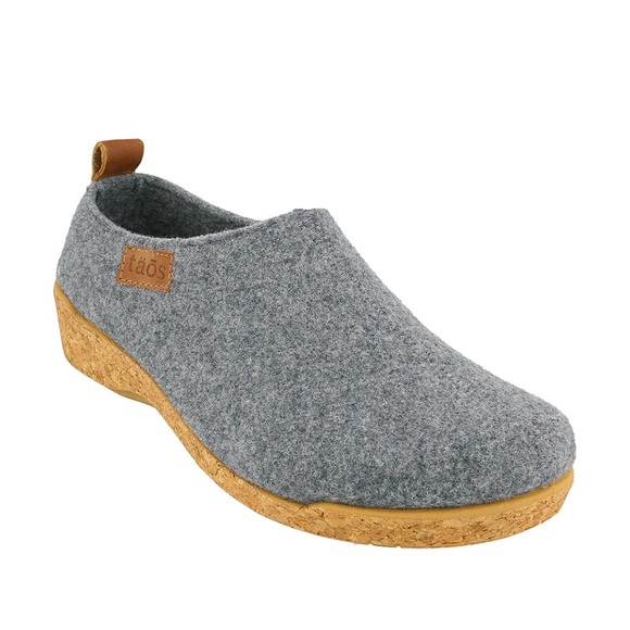 Taos Mens Gray Wool Mules Slip On Clogs Cork Sole Arch Support Size 11 11.5 - Picture 1 of 9
